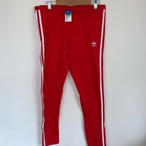 Red adidas legging